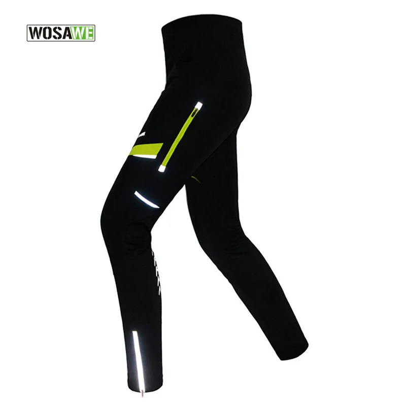 

WOSAWE Winter Pants Fleece Thermal Windproof Bike Cycling Pants Reflective Strap Long Trousers Downhill MTB Pantalon Clothing