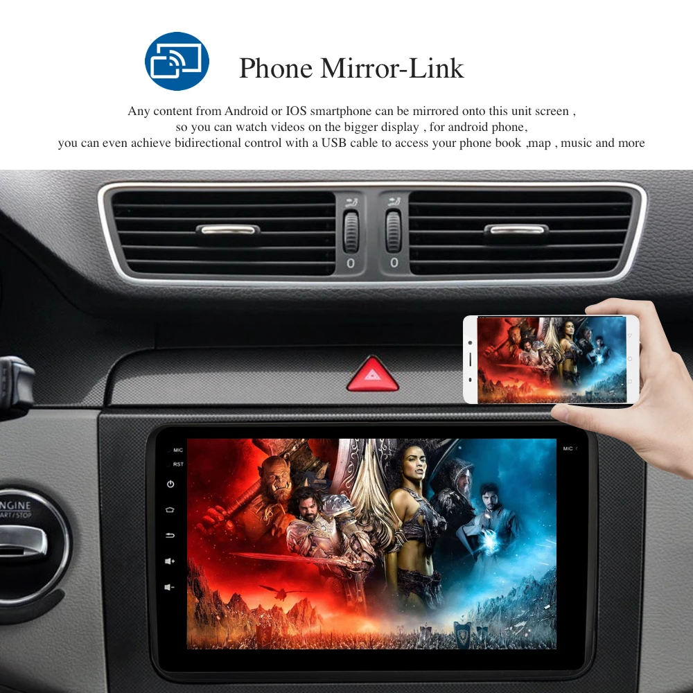 Excellent Android 8.0/7.1 Car GPS Navigation for VW Passat Tiguan Golf Polo Jetta Touran 8" IPS Screen Built-in WIFI BT RDS Radio 4*45W 3