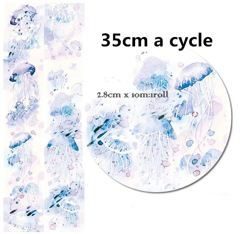 28 мм широкая творческая Сказочный Медузы лента для декорации Washi DIY планировщик дневник в стиле Скрапбукинг Стикеры маскирующая лента Escolar