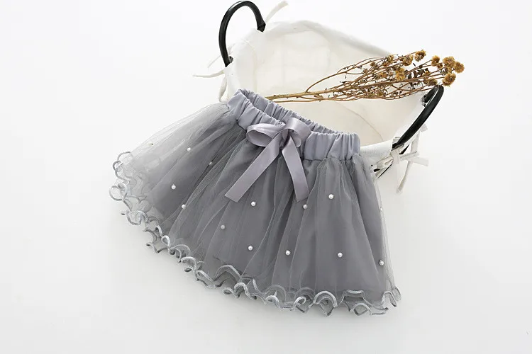 Fanfiluca New Baby Girls Tutu Skirts Layer Fluffy Children Solid Color Ballerina Party Dance Tulle Skirt Girl Nail Bead  Skirt 011