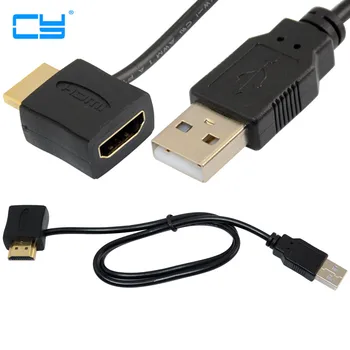 

HDMI Male to USB Female Adapter Portable HDMI Male To Female Adapter with USB 2.0 Extender Power Supply Cable 0.5m for HDTV Male