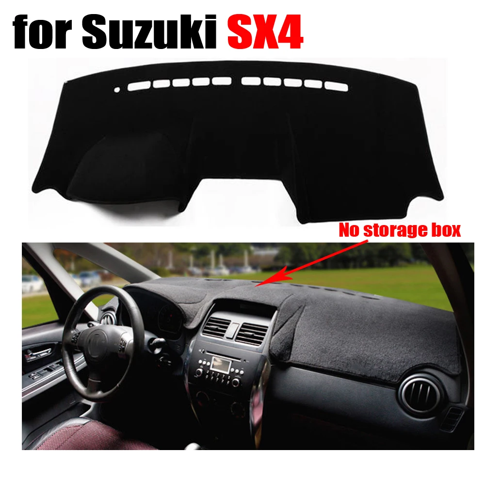 

Чехлы для приборной панели автомобиля Suzuki SX4, без коробки для хранения, коврик для приборной панели с левым рулем, чехол для приборной панели, автомобильная фотопанель