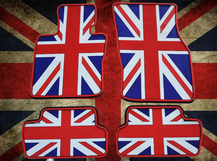 Британский флаг, специальные водонепроницаемые автомобильные коврики, Нескользящие коврики из латекса для mini cooper countryman, резиновые накладки для ног mini f56