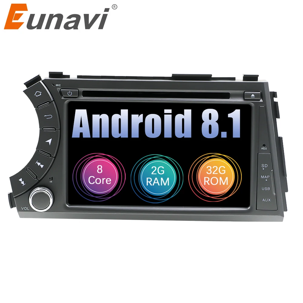 

Eunavi 7'' Double 2 Din Android 8.1 Octa core Car DVD player Radio Stereo GPS for SsangYong Kyron Actyon Korando Tradie 2005