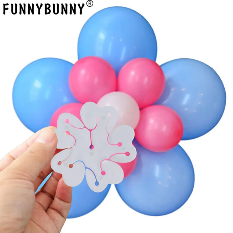 

FUNNYBUNNY 20pcs 5 In 1 Plastic Balloon Clip Tie for Sealing, Make Flower design Balloon For Wedding Birthday Party Decoration