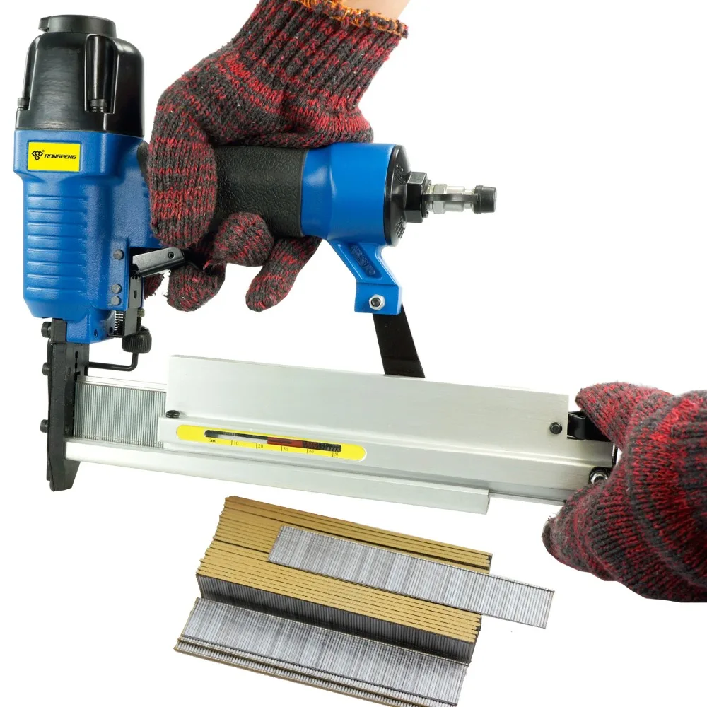 Rongpeng 2 in 1 Combination Air Nailer Stapler SF5040E 18-Guage Multifunction Carpenter Pneumatic Brad Nailer Crown Stapler Gun