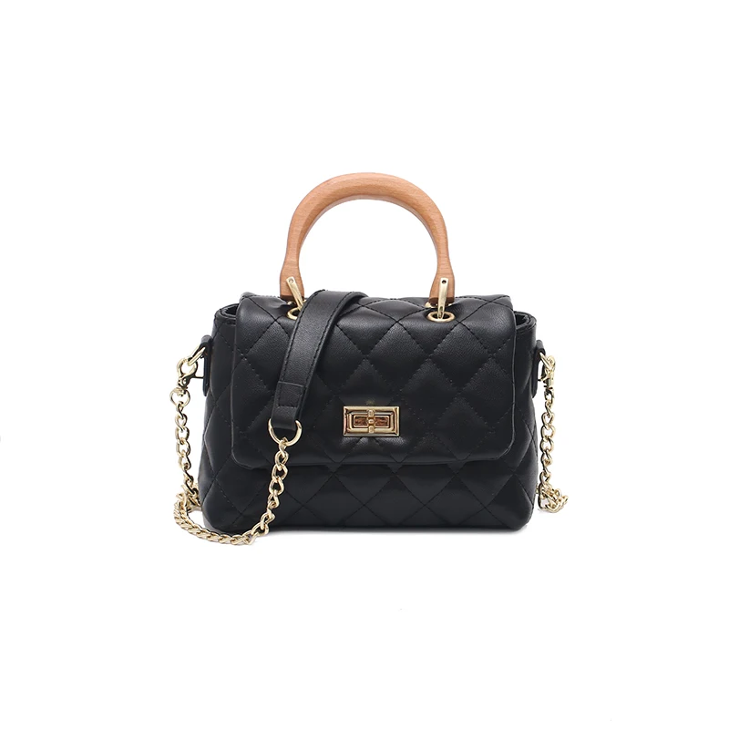 

2019 New Fashion Wild Soft Leather Small Square Bag Messenger Bag Handbag Rhombic Chain Bag