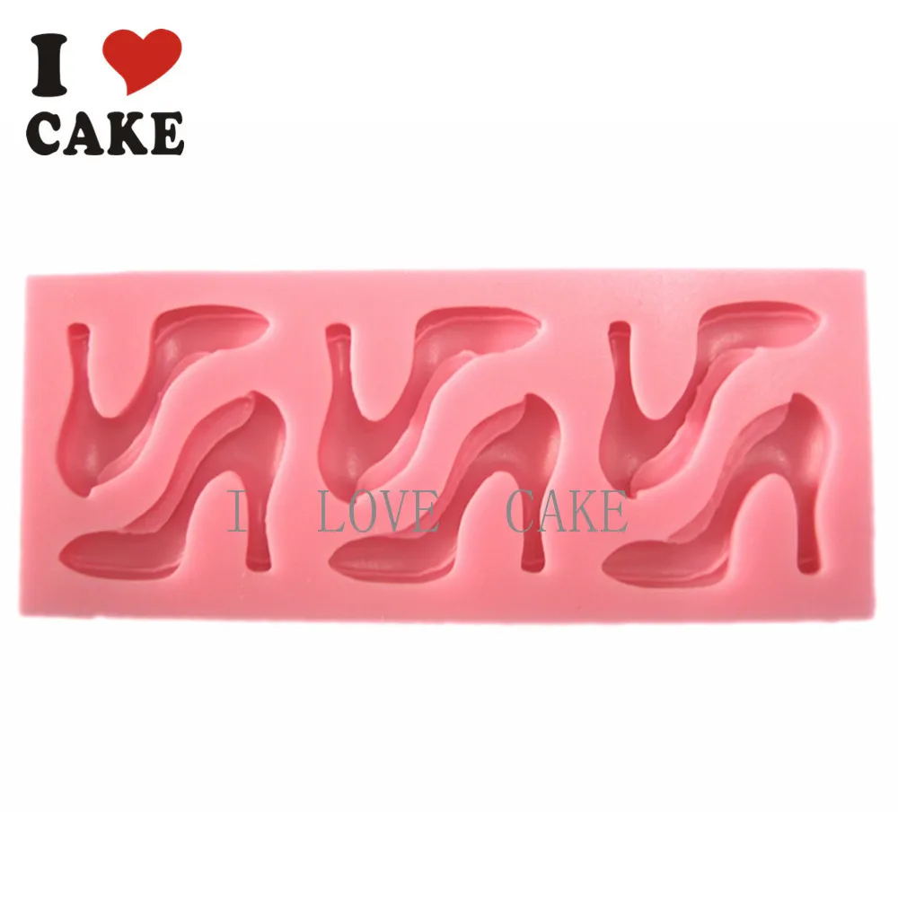 FA855High-heeled zapatos pastel de silicona molde cupcake cocina molde de silicona wilton pastel decoración moldes silicona 3d caramelo