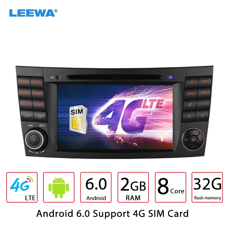 LEEWA 7 "Android 6,0 (64bit) DDR3 2 г/32 г/4 г автомобильный DVD gps радио головное устройство для Mercedes-Benz CLS W219 (05-06) CLS350/CLS500/CLS550