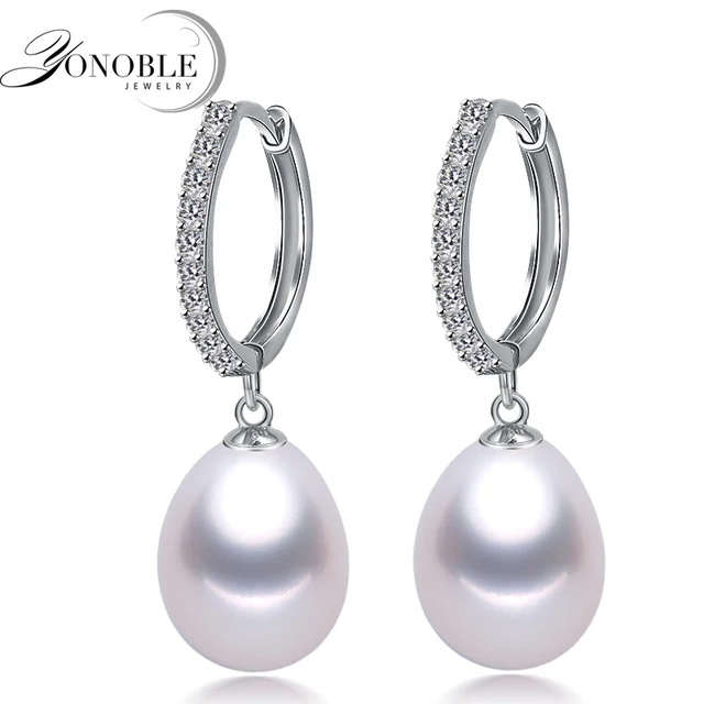 Wedding Natural Freshwater Pearl Hoop Earrings Women White Pink 925 Wedding Natural Freshwater Pearl Hoop Earrings Women White Pink 925 Sterling Silver Earring Jewelry