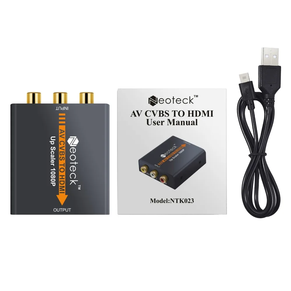 Композитный конвертер Neoteck 1080P 3RCA AV CVBS в HDMI для ТВ ПК PS3 STB Xbox VHS VCR NTSC 720P/1080P адаптер