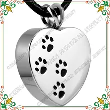 CMJ8004 Four Paw Print Stainless steel Cremation Jewelry Pendants For Pet Ashes Animal Urn