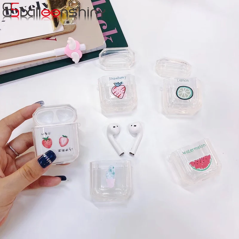 

BalleenShiny Cartoon Fruit Bluetooth Headphone Protective Case for Airpod for Iphone Wireless Earphone Portable Storage Soft Box