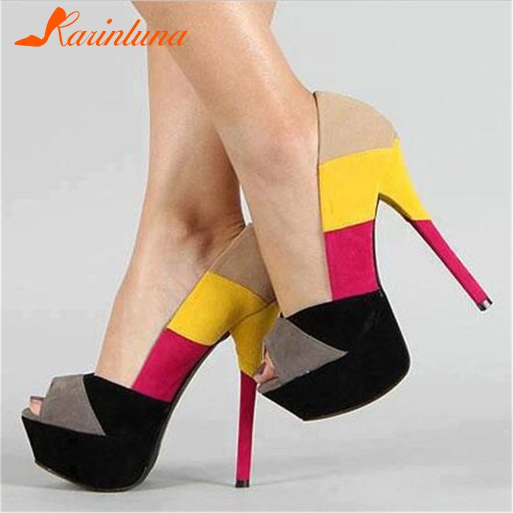 

Brand Design Sexy Wedding Big Size 35-47 Party Prom Women Shoes Peep Toe High Heels Platform Shoes Woman Pumps Sandals Women
