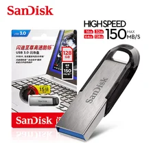 SanDisk USB флэш-накопитель 16 Гб оперативной памяти, 32 Гб встроенной памяти, 64 ГБ 128 г 256 CZ73 150 МБ/с. USB 3,0 Ультра талант memoria stick флеш-накопителей и диско флэш-памяти U диск