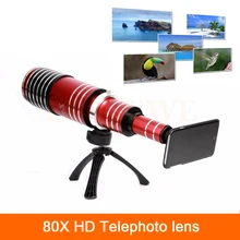 Высококачественный 3в1 80X металлический зум телеобъектив для Iphone 4 4s 5 5S 6 6s 7 Plus samsung телескоп комплект объективов для мобильных телефонов