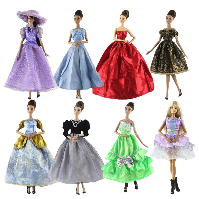 

1 Set 30CM Clothes For Dolls Evening Party Wedding Dress Fashion Outfits 11 Inch DIY Baby Dolls Accessories Toys For Girls Gifts