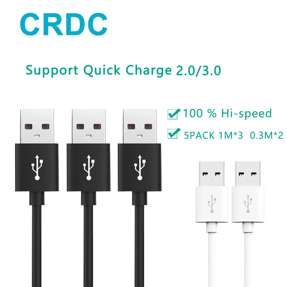 

CRDC Micro USB Cable 3x1m+2x0.3m Fast Data Sync Charging Android Phone Charger Microusb Cable For Samsung S8 Huawei Xiaomi Sony