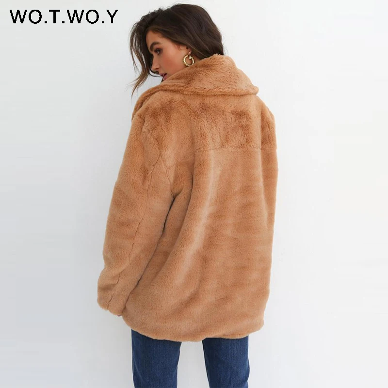 High Quality Faux Fur Coat Women Thicken Warm Autumn Winter Jackets Women Plush Teddy Coat Female Streetwear Outerwear