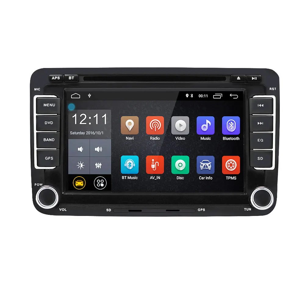 2 din dvd-плеер автомобиля радио gps Android 6,0 7 "HD1024x600 для VW Golf Passat MK5 MK6 Jetta T5 EOS поло Touran seat Sharan BT Wi-Fi