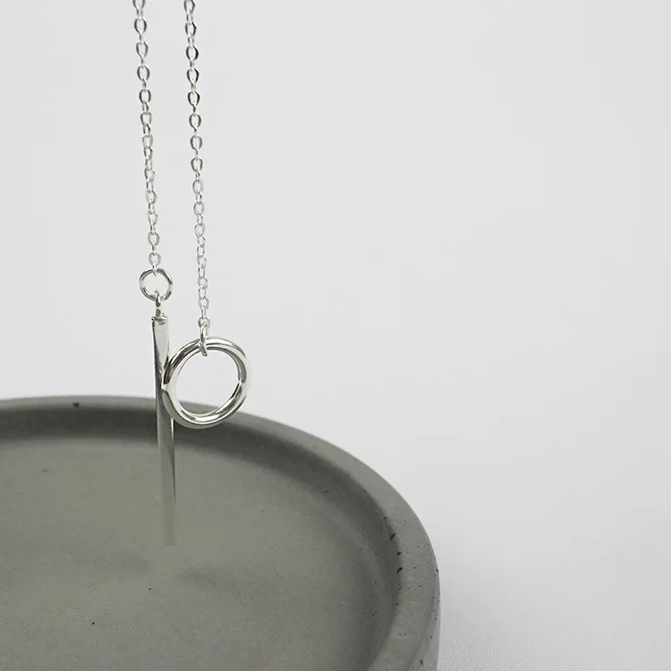 Женское ожерелье из серебра 925 пробы с подвеской в виде Круга|sterling silver necklace|925 sterling