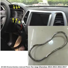 For Jeep Cherokee 2014 2015 2016 2017 car ABS chrome garnish detector dashboard meter Instrument Panel gauge frame moulding 1pcs