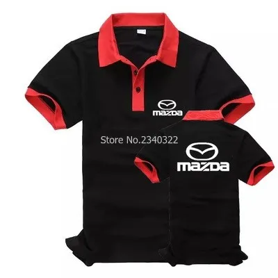 Летние комбинезоны, Ремонтный магазин, рабочая одежда Mazda, рубашка поло с коротким рукавом, мужские футболки поло для обслуживания - Цвет: Черный