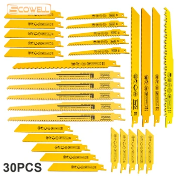 

30% Off 30PC Saw Blades Metal Cutting Blades Reciprocating Saw Blade Set for Wood PVC Fibreboard Cutting Sabre Saw Blades Jigsaw