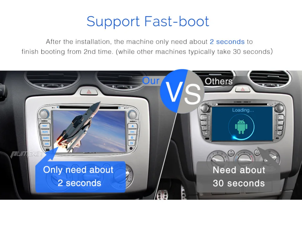 Discount Pumpkin2 Din7" Android 7.1 Car DVD Player GPS Navigation 2G+32G Quad-core Stereo For Ford Mondeo/Focus/S-max Wifi FM Rds Radio 3