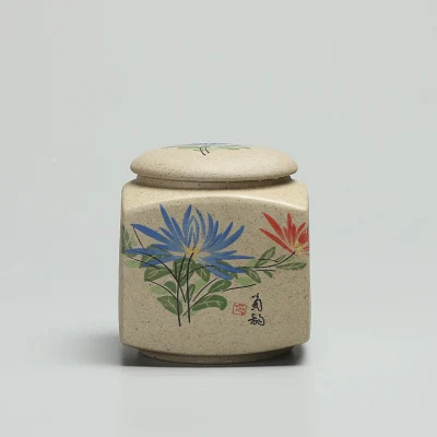 1 шт. WIZAMONY чайная банка Caddy для пуэр сырая керамика Улун чай китайский фарфор керамическая банка коробочка для чая кунг-фу сундук для хранения - Цвет: L
