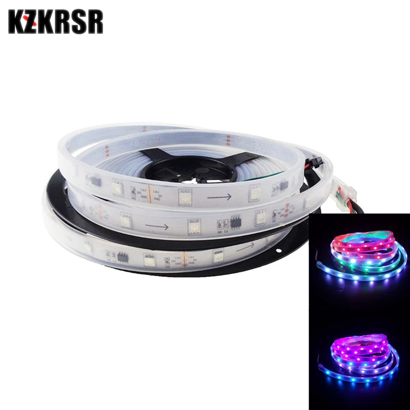 KZKRSR DC12V 5 м RGB Светодиодные полосы света 1903 IC 5050 SMD пикселей Лента Адресуемая