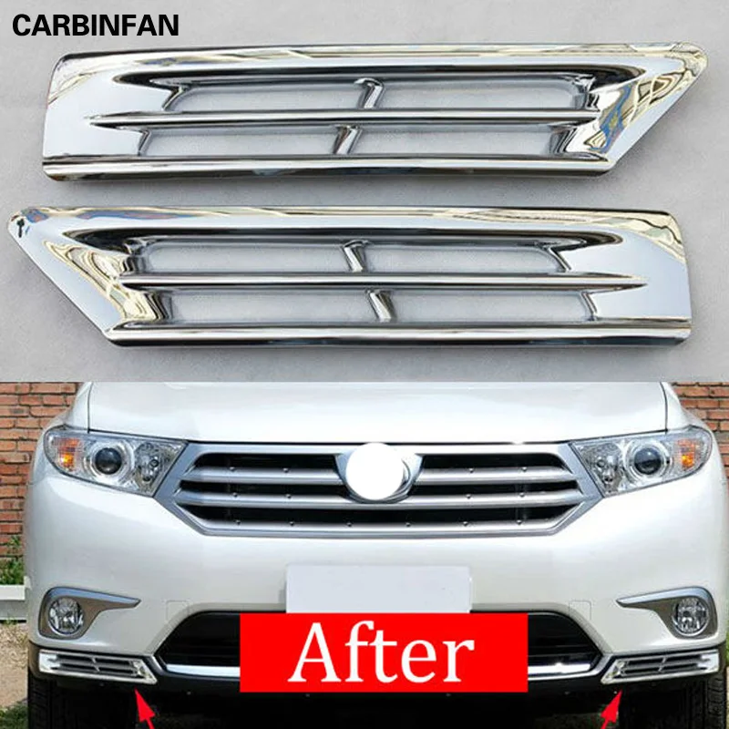

Chrome Front Bottom Fog Light Lamp Cover Trim 2pcs/set for Toyota Highlander 2012 2013 2014 Car Stylings