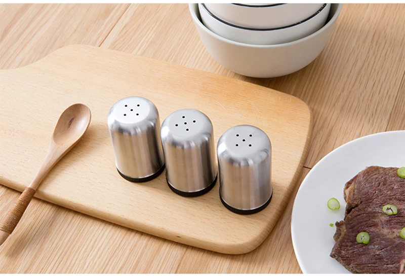 TUUTH Stainless Steel Condiment Container Sugar Salt Pepper Flour Cumin Seasoning Bottle Kitchen Herb Spice Tools B8