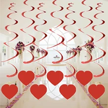 Behogar 18 шт. День Святого Валентина висит сердце завитки аксессуары для дома Свадебная вечеринка потолок Декор окна праздник поставки