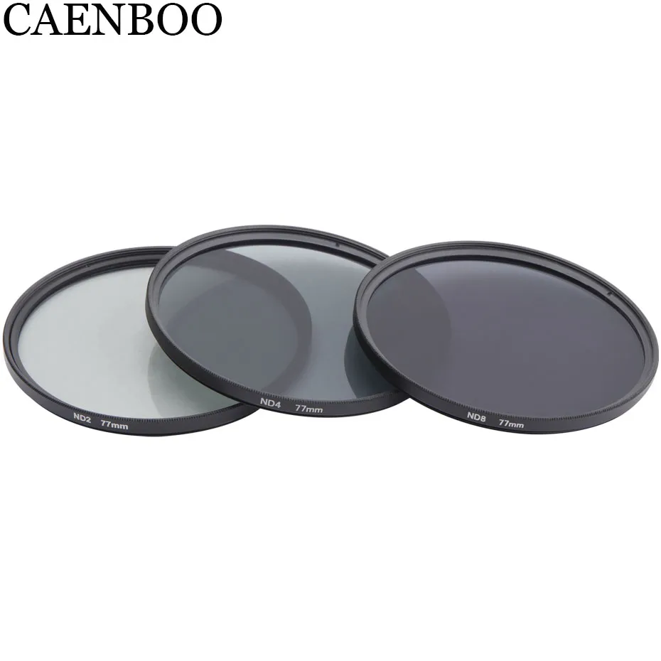 CAENBOO Камера фильтр набор УФ-фильтров с нейтральной плотностью круговой ND2 4, 8 37 40,5 43 46 49 52 55 58 62 67 72 77 82 мм для цифровой зеркальной камеры Canon Nikon sony DSRL