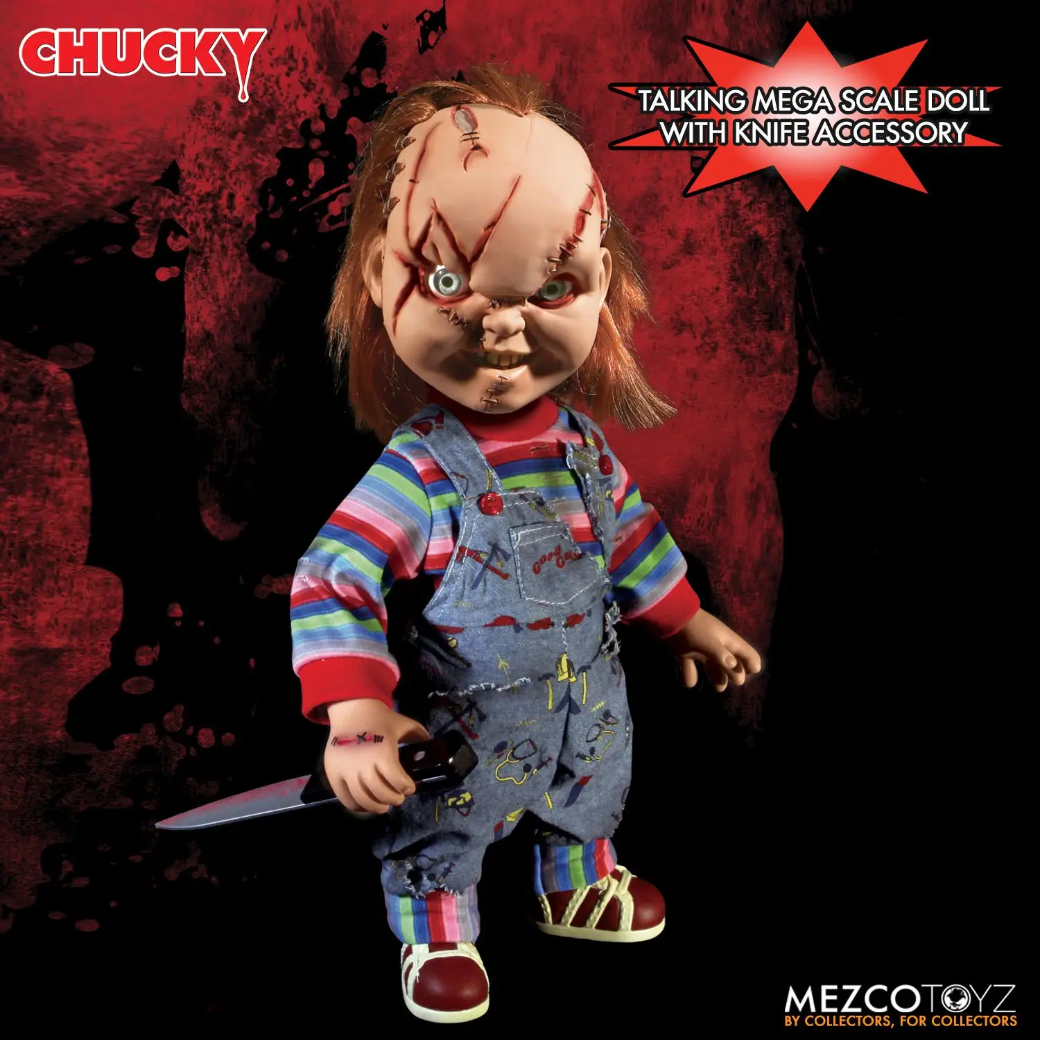 

Mezco Toyz 78003 15inch Talking Scarred Chucky Reissue Collection Action Figure for Fans Holiday Gift