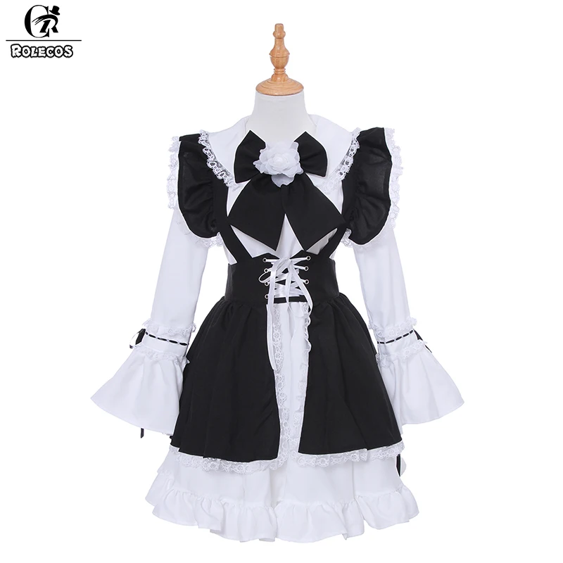 

ROLECOS Brand New Women Lolita Dress Japanese Maid Cosplay Dress Long Sleeve Gothic Style Lolita Vintage Victorian dress