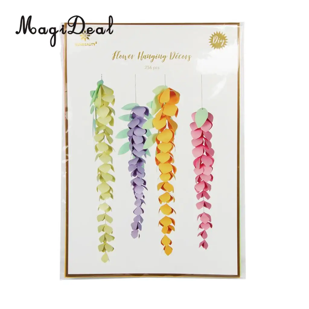 Colorful Paper Hanging Flower Leaf Garland DIY Craft Home Wall Decoration 