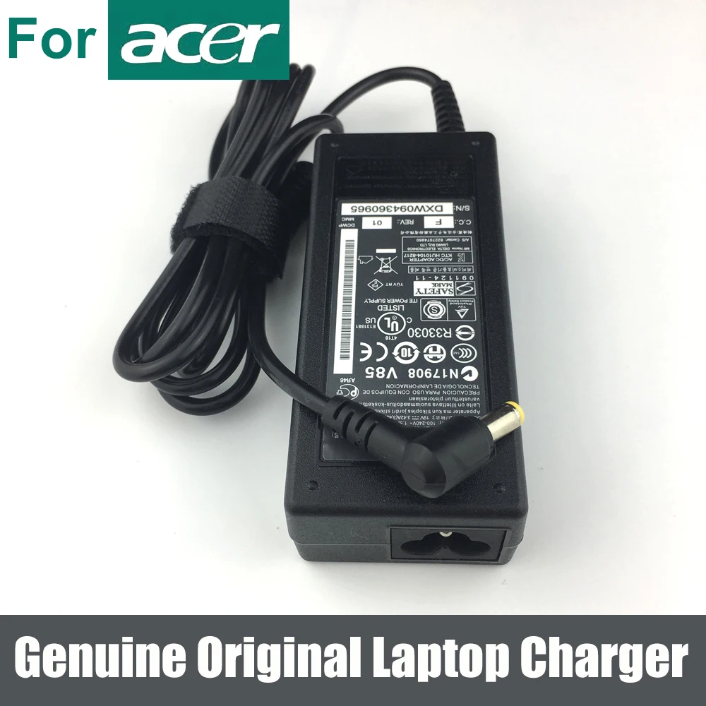 Оригинальное зарядное устройство для ноутбука, адаптер питания переменного тока, зарядное устройство для ACER EMACHINES E627 E720 E725 G420 G520 65 Вт