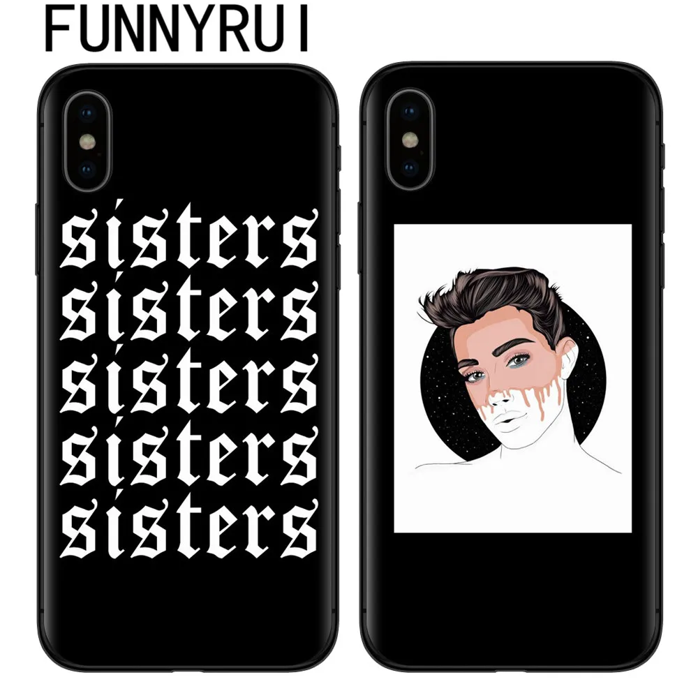 

FUNNYRUI Sisters James Charles Case For Coque iPhone X XR XS Max 8 8Plus 7 7Plus 6 6S Plus 5S SE Soft Silicone Phone Cover Funda