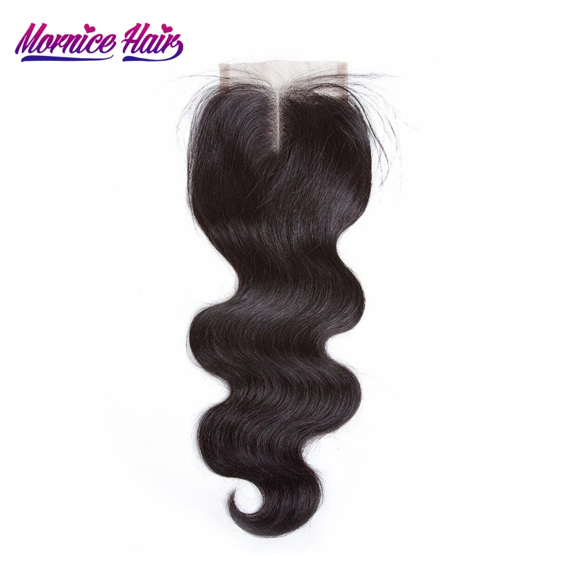 Baratos Pelo brasileño Pre aporreado de la onda del cuerpo de cierre de encaje con cabello de bebé atada a mano 130% destino no Remy Color Natural cierre de encaje de pelo