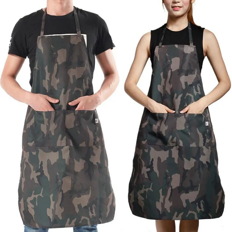 

20pcs Men Women Kitchen Cooking Apron Camouflage Apron Anti-Oil Bib Sleeveless Apron Househould Cleaning Tools ZA6491