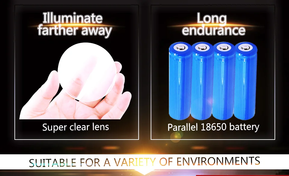 Powerful LED Flashlight 9 10 12 T6 LEDs Torch Portable LED Linterna 4pcs 18650 Battery Powered for Outdoor Lighting Hiking Camping (4)
