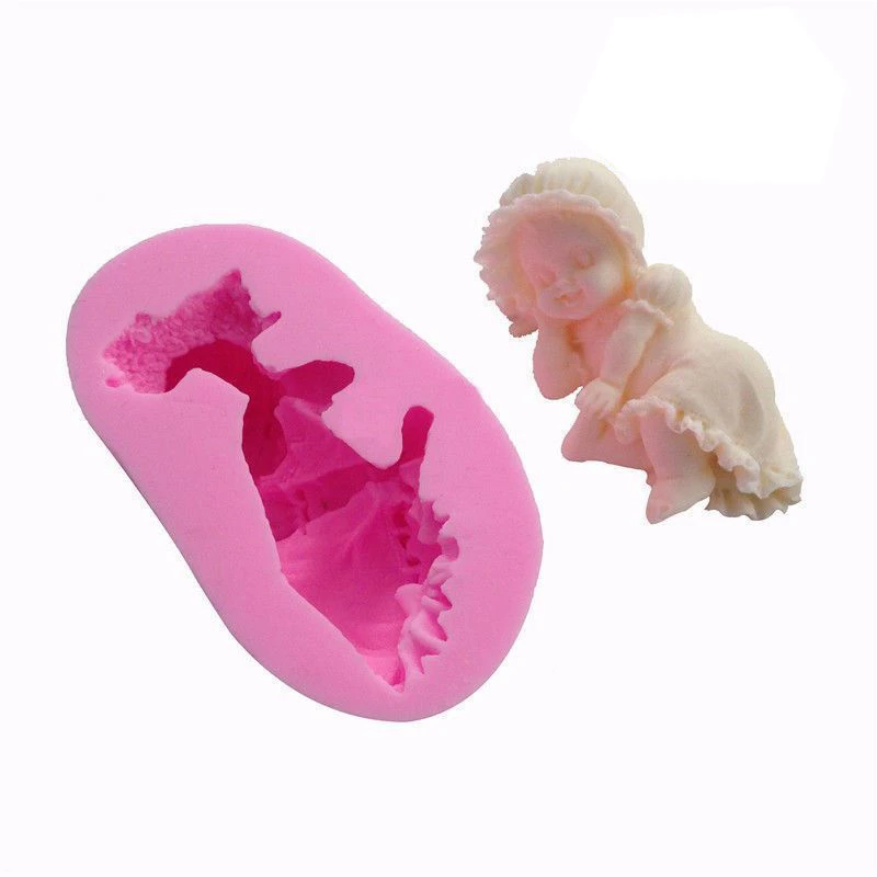 3D Fondant DIY Cake Mold Silicone Mould Angel Baby Girl Baking Decoration Soap Molds