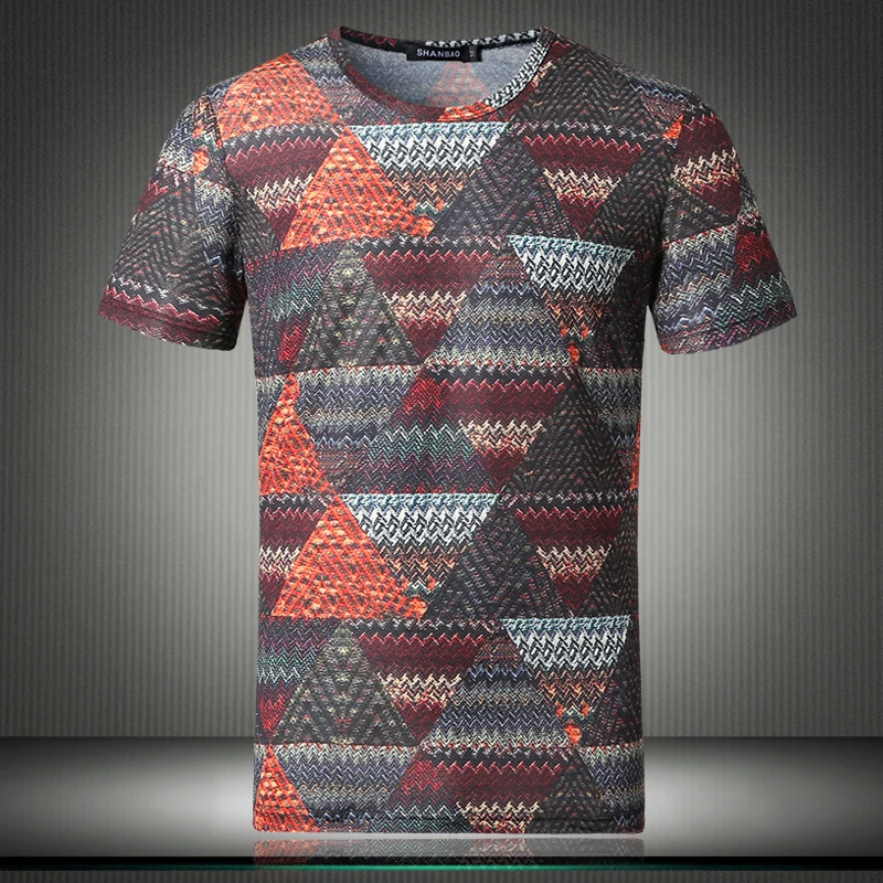 

High Quality Great Designer Men T shirt 2019 Summer New Egyptian Pyramids 3D Tops Short Sleeve triangle Design T-shirts #81877