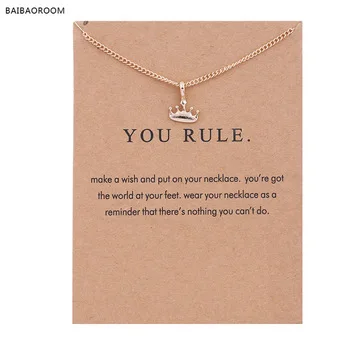 New Gold Plated Princess You Rule Crown Alloy Clavicle Bones Pendant Short Chocker Necklace