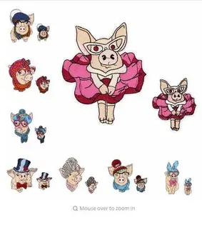

DD 1 Set(2PCS) Cartoon Pig Embroidered Iron on Patches for Clothes Funny Animals Embroidery Applique DIY Sewing Decoration New
