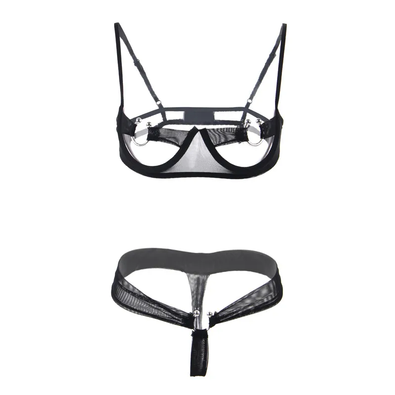 

Exotic Apparel Underwear Bra And Thong Set Size M Solid Open Bra Lenceria Sexy Hot Sale Woman Sexy Set Erotic Costumes RL70081
