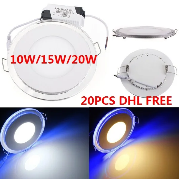 

10W/15W/20W 3D Round Acrylic LED Panel Light LED Recessed Ceiling Light with Drive Warm White Cool White AC85-265V Free Shipping