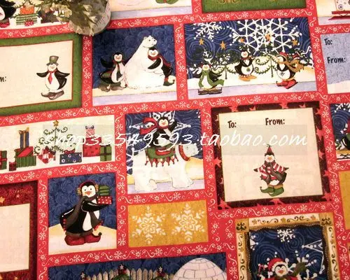 140*100 см, Рождественский Снеговик, пингвин, снежинка, цветной пазл, хлопковая ткань, детское Рождественское украшение, лоскутное DIY-AFCK458